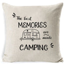 Axyaa Best Memories Happy Camper Cushion Cover - Bedroom Sofa Home Decor