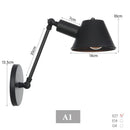 Axyaa Vintage Rustic Wall Lamp Adjustable Iron Arm Reading Light