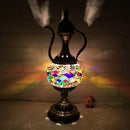 Axyaa Hand-inlaid Glass Mosaic Table Lamp - Moroccan Style Decor for Bedroom & Living Room