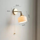 Axyaa Copper LED Wall Light Pull Chain Switch Bathroom Mirror Stair Sconce