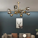 Axyaa Glass Bubble Chandelier: Vintage Industrial Lighting Design for Living, Bedroom, Kitchen Island