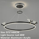Axyaa Modern Gold Coffee Black Butterfly Chandelier with Rings Home Lighting