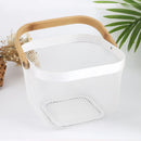 Axyaa Wooden Handled Storage Basket: Kitchen & Bathroom Organizer for Tools, Food, and Sundry Items