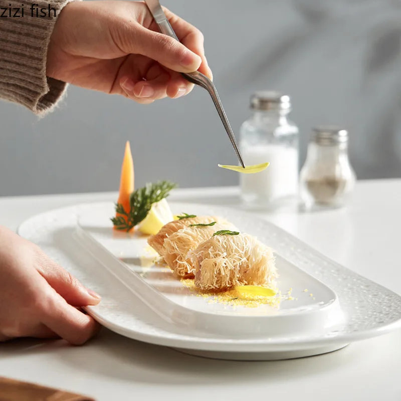 Axya Ceramic Snack Plate Set for Dining Table and Sushi Serving