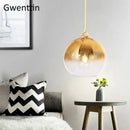 Axyaa Modern Gold Glass Pendant Light for Living Room Bedroom Kitchen.