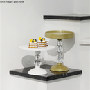 Axya Tall Cake Stand Wrought Iron Crystal Display Tray for Wedding Banquet