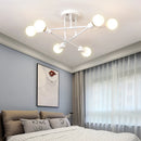 Axyaa Modern LED E27 Chandelier - Nordic Metal Indoor Ceiling Light for Living Room
