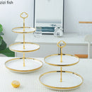 Axya Luxury White Gold Dessert Stand: Multi-layer Display Tray for Cakes, Fruits, Candies