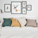 Axyaa Linen Pillow Covers with Tassels - 18x18" Square Throw Pillows for Home Decor