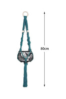 Boho Macrame Plant Hanger Tapestry | Extra Long Net Pocket for Indoor Plants by Axyaa
