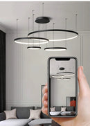 Axyaa Modern LED Ring Chandeliers for Interior Design Lighting
