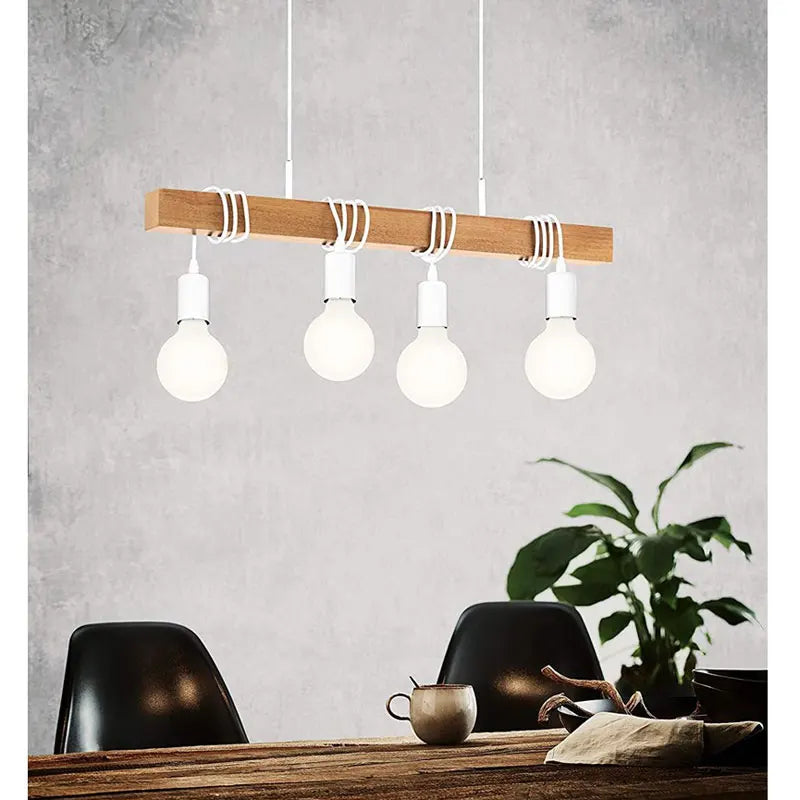 Axyaa Wood Chandelier: Nordic Style Dining Room Pendant Lamp, DIY Bar Lighting