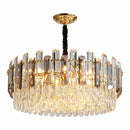 Axyaa Modern Luxury Crystal Pendant Lamp - Gray & Clear Crystal Suspend Lamp