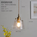 Axyaa Mini Green Glass LED Pendant Light - Japanese Style Nordic Copper Hanging Lamp