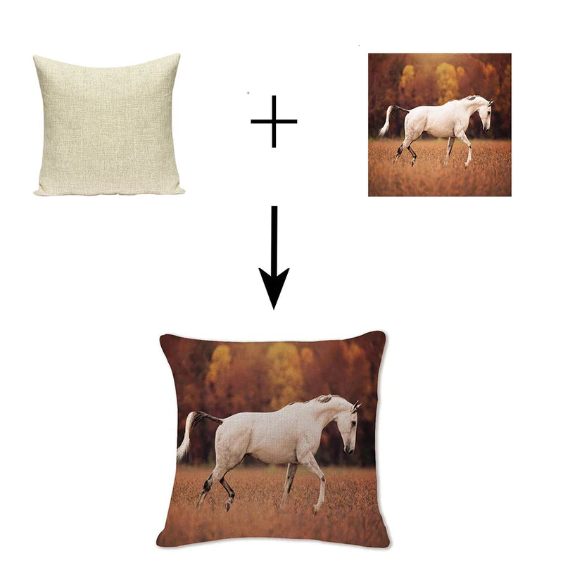 Axyaa Character Print Linen Cushion Cover - 2019 Office Sofa Decor Pillowcase