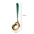 Axyaa Stainless Steel Soup Spoon with Long Handle and Colander - Golden