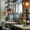 Nordic Modern LED Pendant Light Wood Color Glass Hanging Lamp Axyaa