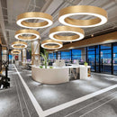 Axya Modern Black White Metal Circle Pendant Lights LED Ring Light
