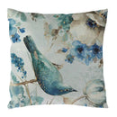 Blue Flowers & Birds Pattern Cushion Cover, Axyaa Home Decor Pillow Case