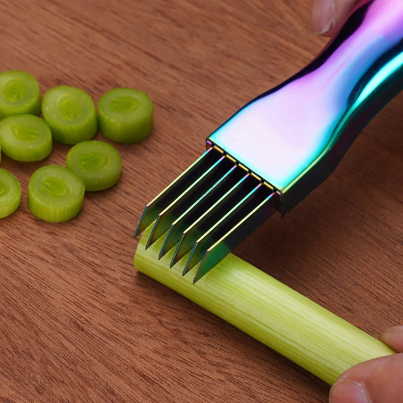 Axyaa Stainless Steel Garlic Scallions Chopper & Slicer Grater Knife Kitchen Tool