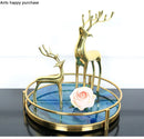 Axya Blue Agate Metal Tray - Elegant Cosmetic Storage & Decoration