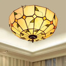 Axyaa Stained Glass Round Ceiling Light for Asile, Bedroom, Kitchen