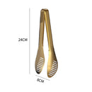 Axyaa Stainless Steel BBQ Steak Tongs - Hollow Grill Clamp & Kitchen Utensil