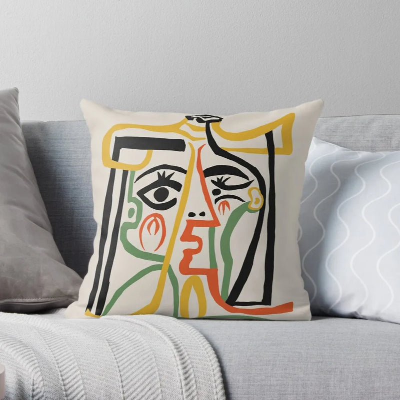 Picasso Abstract Art Decorative Cushion Cover by Axyaa