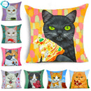 Cartoon Cat Pet Pillow Cover for Home Sofa Decor by Axyaa