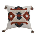 Axyaa Geometric Embroidery Tassel Pillow Cover - Boho Style for Home Décor
