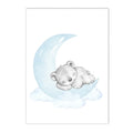 Axyaa Baby Bear Cloud Print Nursery Wall Art Kids Room Decor