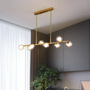 Axya Glass Ball LED Pendant Lights - Black Gold Chandeliers for Home Decoration