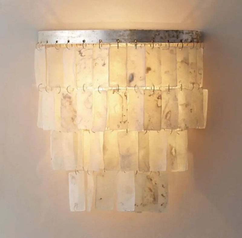 Axyaa Shell Wall Sconces: Retro Silver Bedroom Lighting for Nordic Home