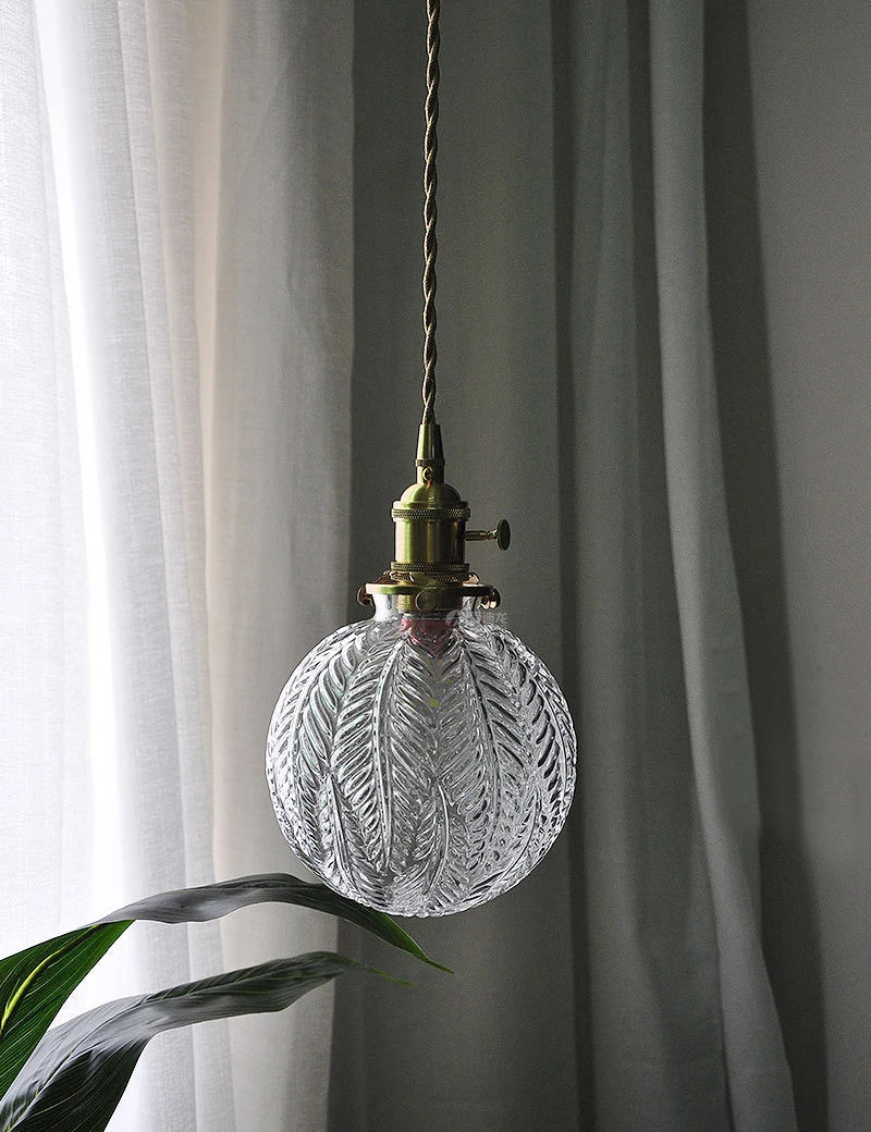 Axyaa Modern Japanese Style Glass Ceiling Chandelier with LED Pendant Lights