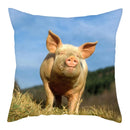 Axyaa Pig Oil Painting Cushion Cover Home Decor Sofa Chair 45X45cm