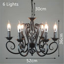 Axyaa Wrought Iron Chandelier E14 Candle Light Vintage Hanging Lamp