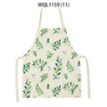 Axyaa Green Leaves Kitchen Apron - Elegant Floral Cooking & Baking Chef Apron