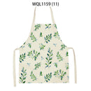 Axyaa Green Leaves Kitchen Apron - Elegant Floral Cooking & Baking Chef Apron
