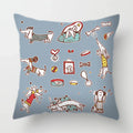 Axyaa Dog Print Cushion Cover 45X45CM Home Sofa Decor Pillow Case