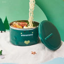 Axyaa Cute Dinosaur Stainless Steel Noodle Bowl with Lid - Portable Lunch Box