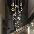Axyaa Luxury Crystal Chandelier for Duplex Villa Stair, Living & Dining Room, Exhibition Hall