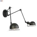 Axyaa Antique Black Wall Lamp 2 Heads Vintage Industrial Sconce LED Applique Murale
