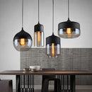 Axyaa Loft Glass Pendant Lamp: Nordic Style LED Lighting Fixture for Home and Commercial Spaces