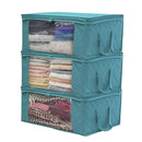 Axyaa Large Fabric Storage Box with Zipper Cover and Window for Bedroom Shelf
