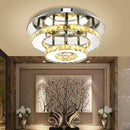 Axyaa LED Crystal Chandelier: Stylish Round Ceiling Light for Home Decor