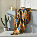 Axyaa Colorful Zigzag Knit Throw Blanket with Tassels Fringe, 130x150cm/130x200cm