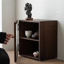 Axya Solid Wood Tea Set Storage Cabinet for Home Tea Room Organizing