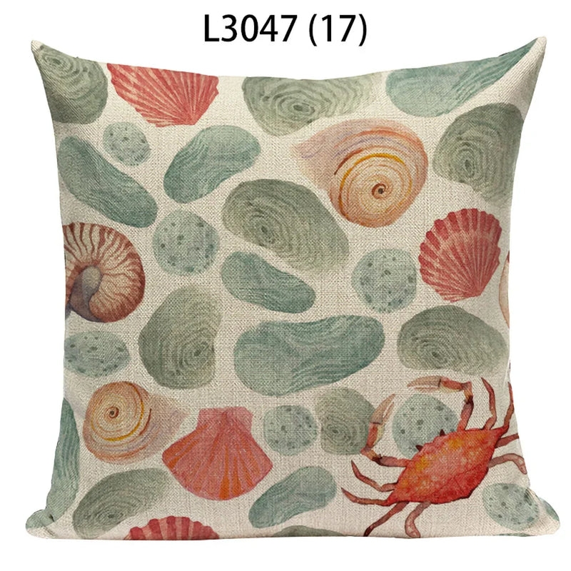 Axyaa Ocean Life Pillow Covers for Home Decor
