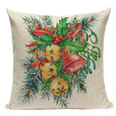 Axyaa Christmas Deer Snowman Cartoon Cushion Cover - Festive Decor Pillowcase