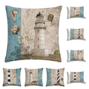 Axyaa Sea Lighthouse Shells Plush Pillowcase - Home Decoration Sofa Cushion Cover
